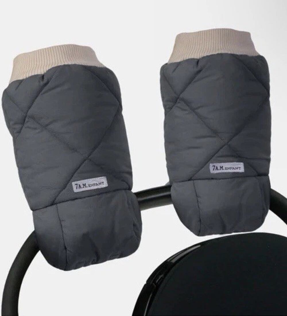 7 AM enfant Warmmuffs Stroller Hand Muffs/Gloves In Heather Grey NEW